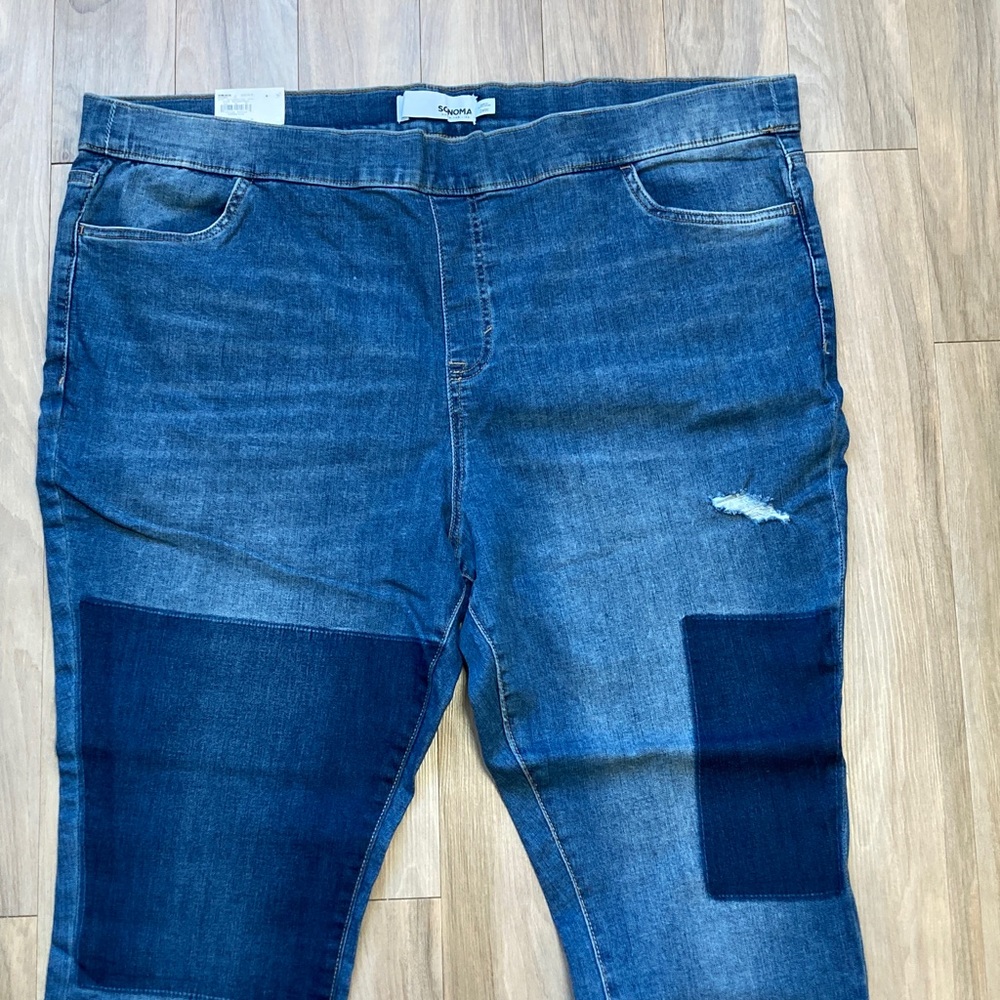 Sonoma jegging pull on faux patch print breathable stretch fabric 24W - Picture 5 of 15